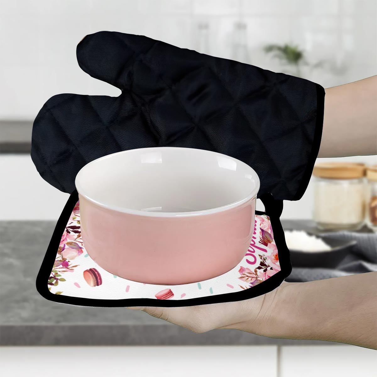 Baking Is My Therapy - Personalized Baking Oven Mitts & Pot Holder Set