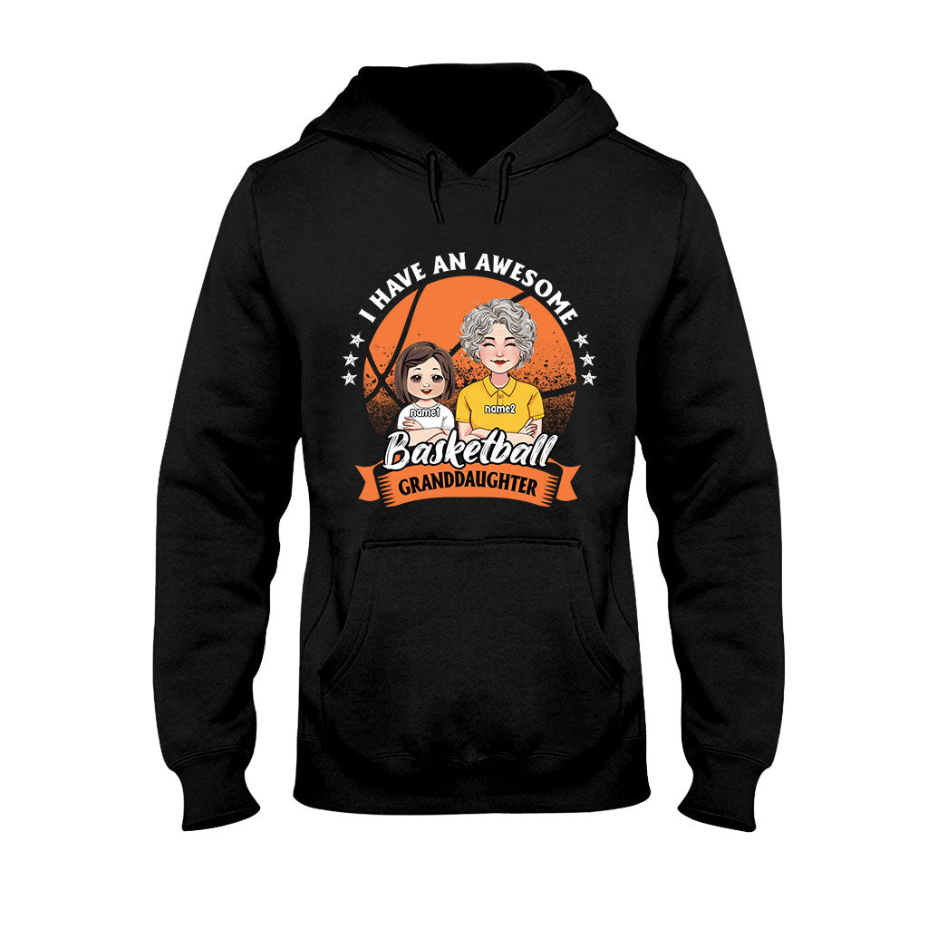 Awesome Basketball Granddaughter - Personalized Basketball T-shirt And Hoodie
