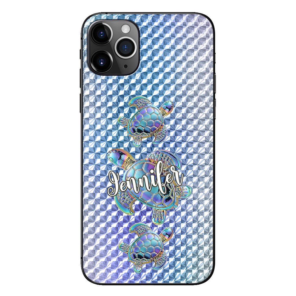 Salty Lil Beach - Personalized Turtle Clear Phone Case
