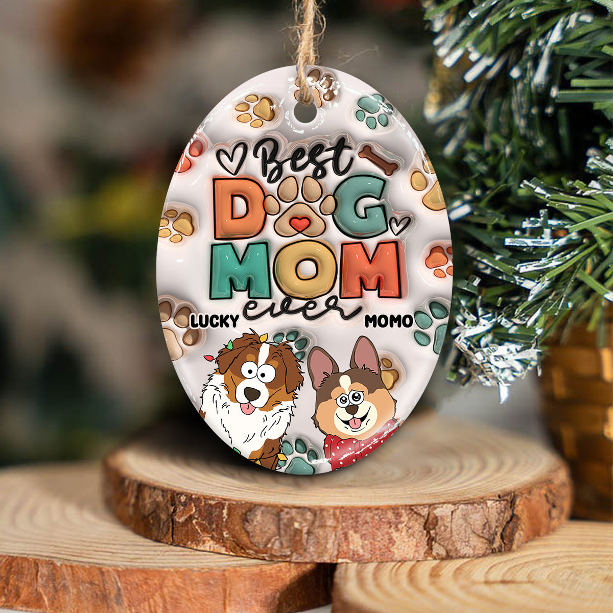 Die beste Hundemama / Katzenmama / Hundepapa / Katzenpapa aller Zeiten – Geschenk für Hunde- und Katzenliebhaber – Personalisierte ovale Keramikfigur