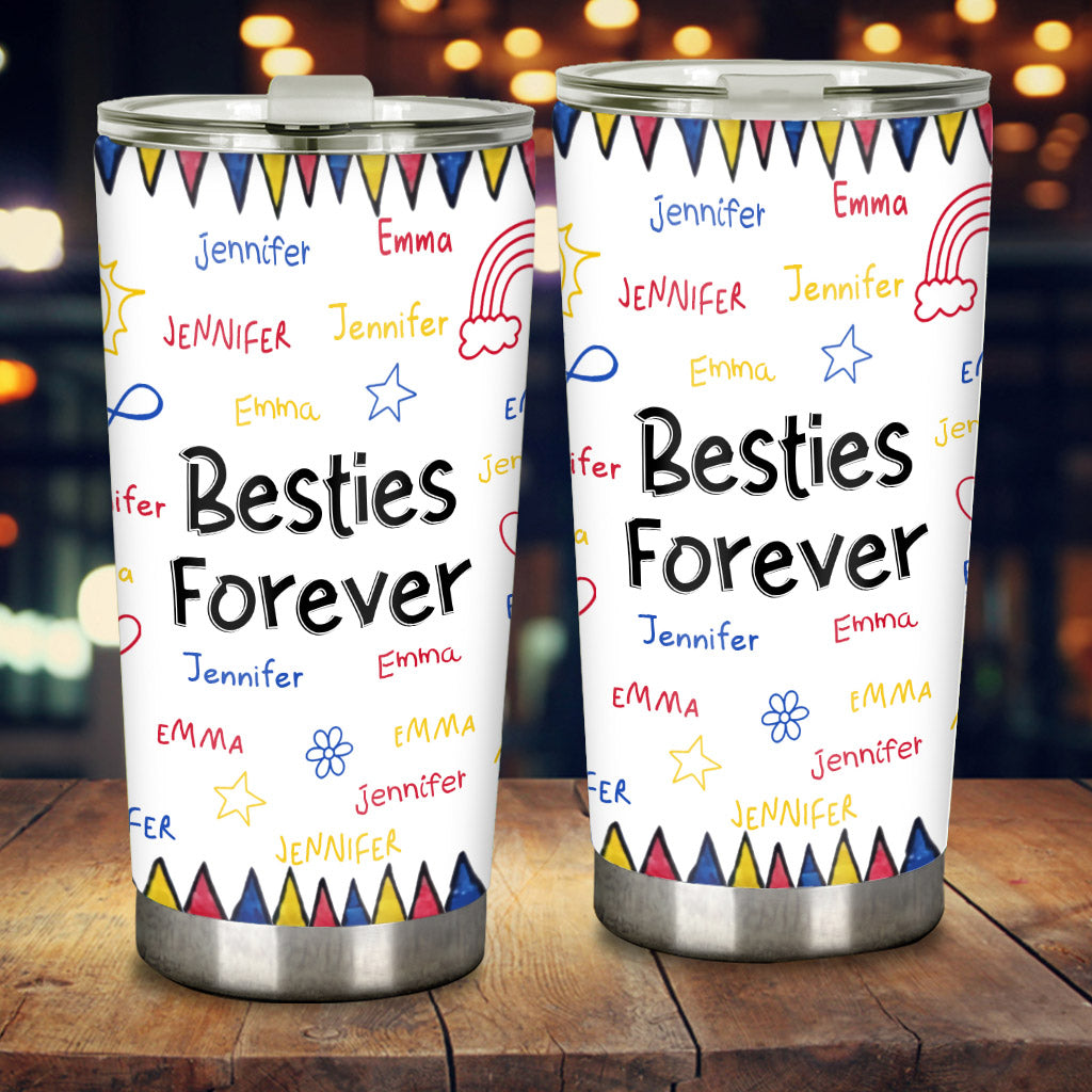 Für immer beste Freundinnen – Geschenk für Freunde – Personalisierter Trinkbecher