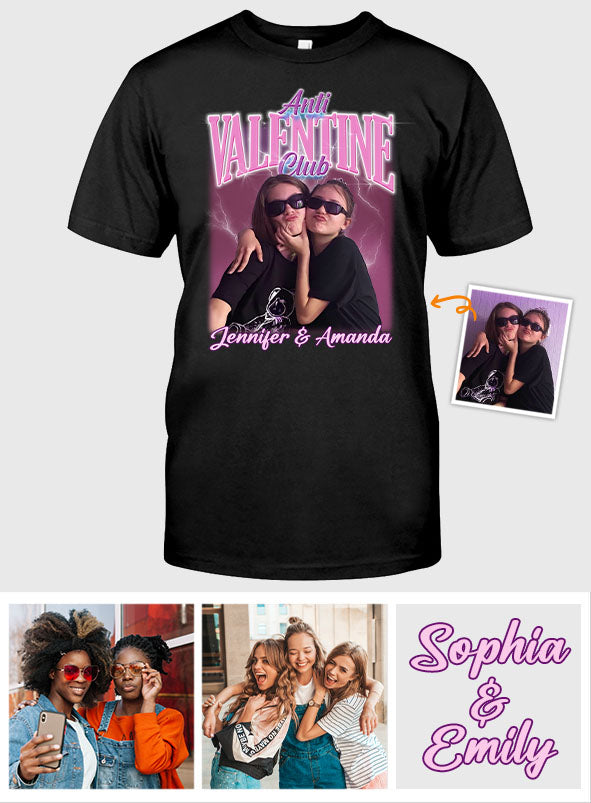 Anti-Valentinstag-Club – Personalisiertes Bestie-T-Shirt und Hoodie