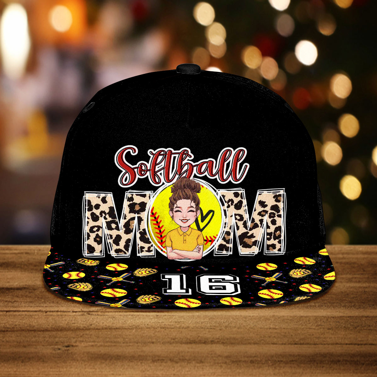 Softball Mom – Personalisierte Softball-Snapback-Kappe