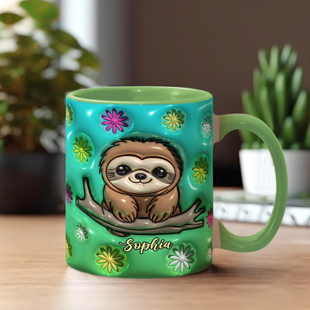 Cute Sloth - Personalized Sloth Accent Mug