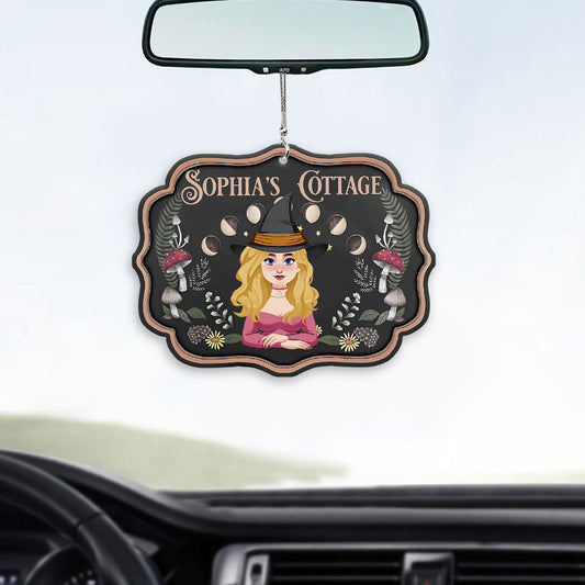 Witch's Cottage - Personalized Witch Car Ornament