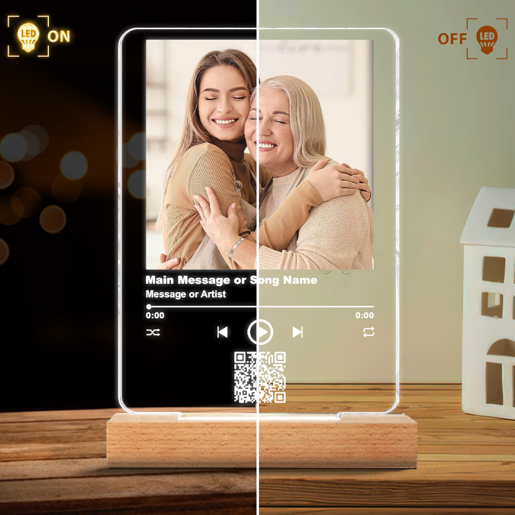 Sentimentale Geschenke für Bonus-Mama – Geschenk für Mama – Personalisierte, geformte Plakettenleuchte