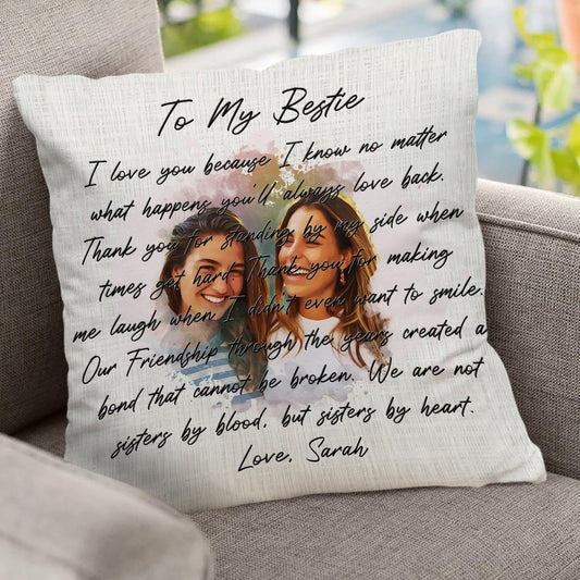 To My Bestie - Personalized Bestie Throw Pillow