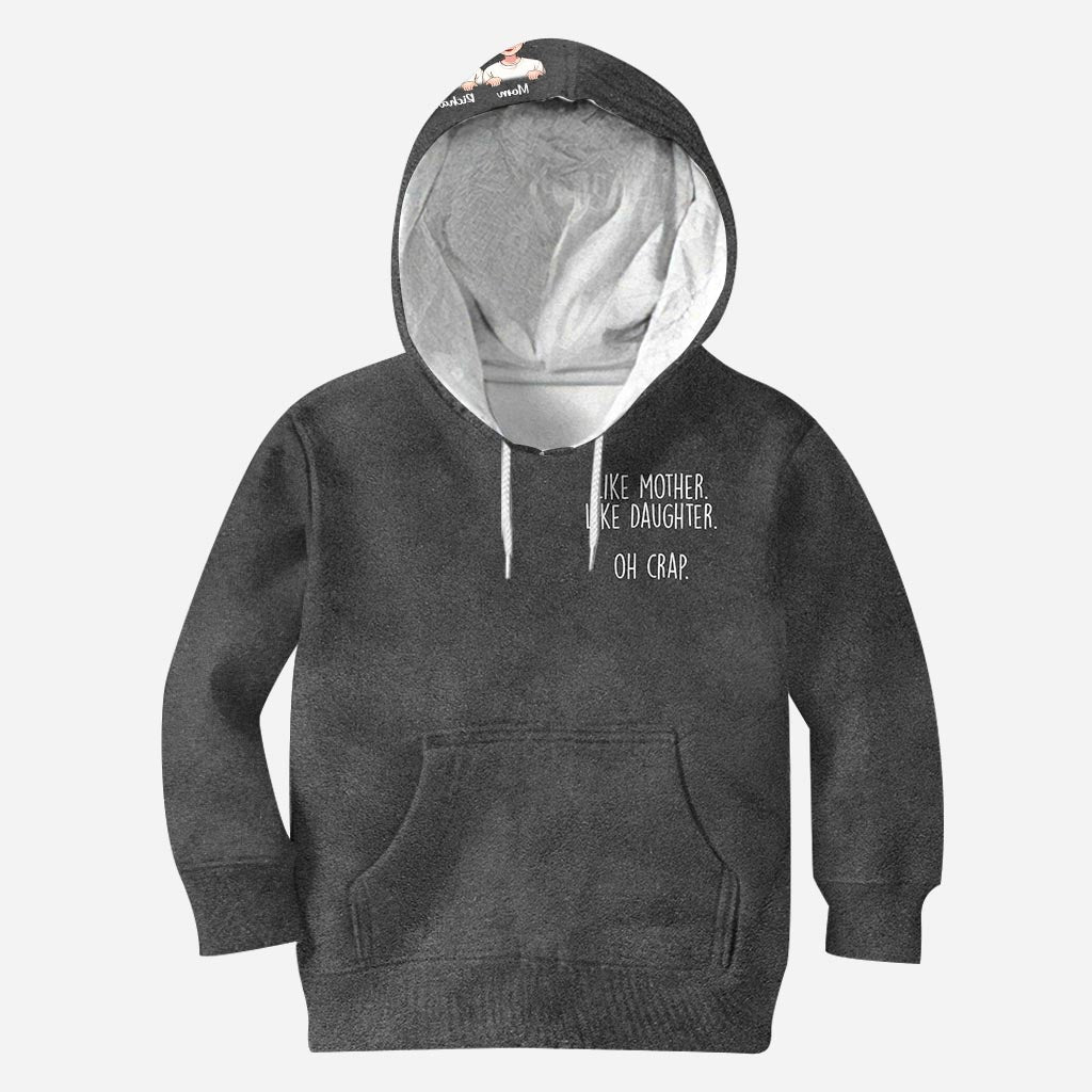 Wie die Mutter, so die Tochter – Geschenk für Mama, Tochter, Sohn, Kleinkind – Kind (2–16 Jahre) – Personalisiertes T-Shirt mit Rundum-Print