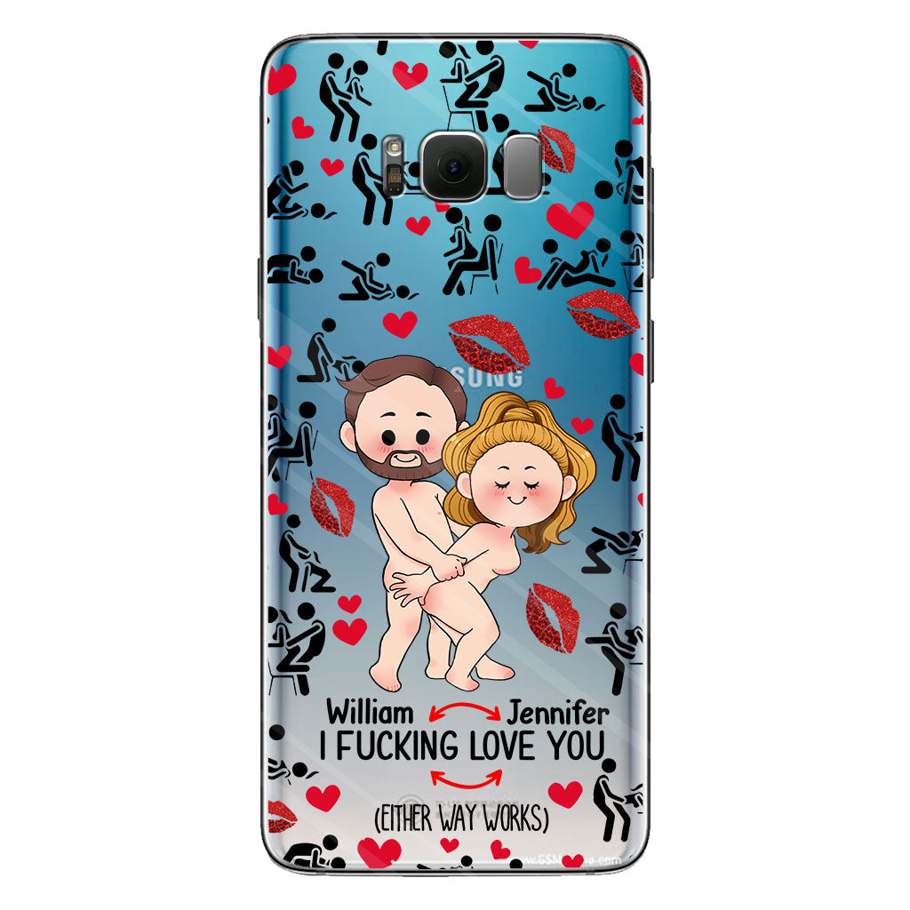 Ich liebe dich – Geschenk für Ehemann, Ehefrau, Freund, Freundin – Personalisierte transparente Handyhülle