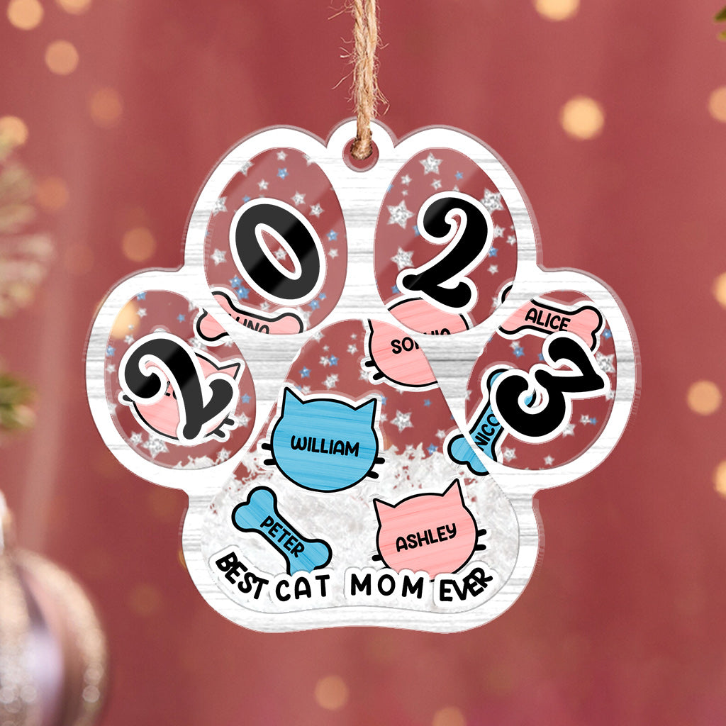 Die beste Hundemama / Katzenmama / Hundepapa / Katzenpapa aller Zeiten – Geschenk für Hunde- und Katzenliebhaber – Personalisierter 3-lagiger Schüttelanhänger