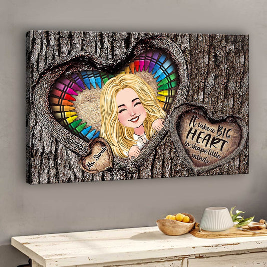 Es braucht ein großes Herz – Personalisierte Leinwand und Poster für Lehrer