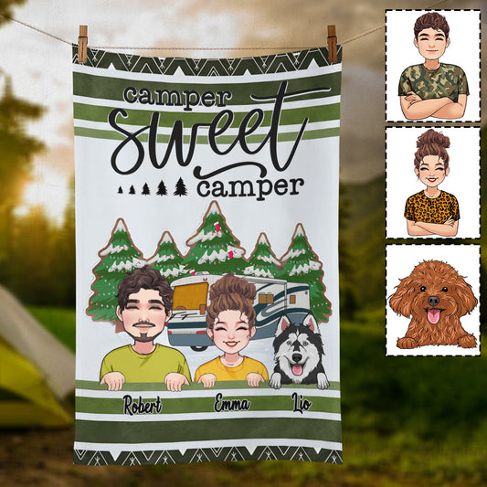 Camper Sweet Camper – personalisiertes Campinghandtuch