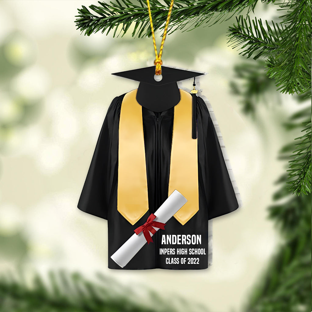 Graduation Cap & Gown - Personalized Graduation Ornament