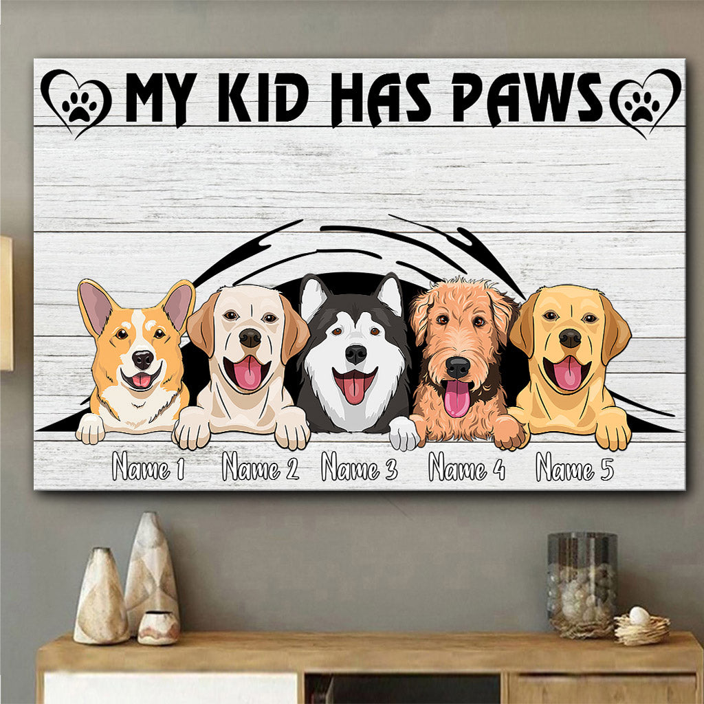 Meine Kinder haben Pfoten – Personalisierte Hundeleinwand und Poster
