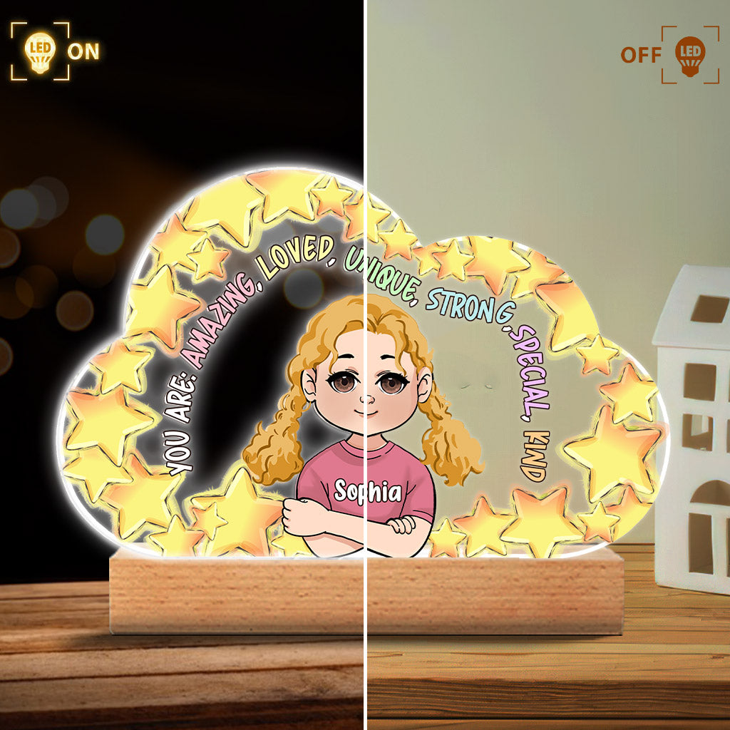 Du bist großartig – Personalisierte, familienförmige Plakettenleuchte