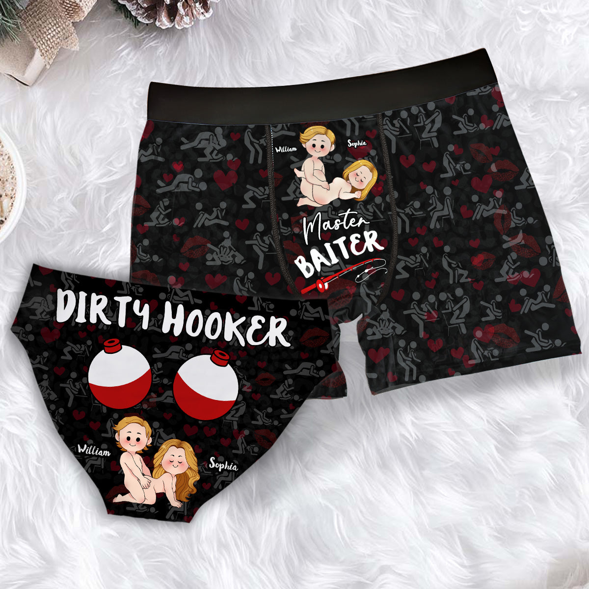 Master Baiter Dirty Hooker – Personalisierte Angel-Slips für Damen und Herren (Boxershorts)