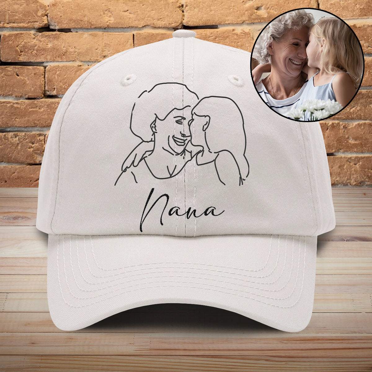 Individuelles Foto – Personalisierte, bestickte klassische Oma-Kappe