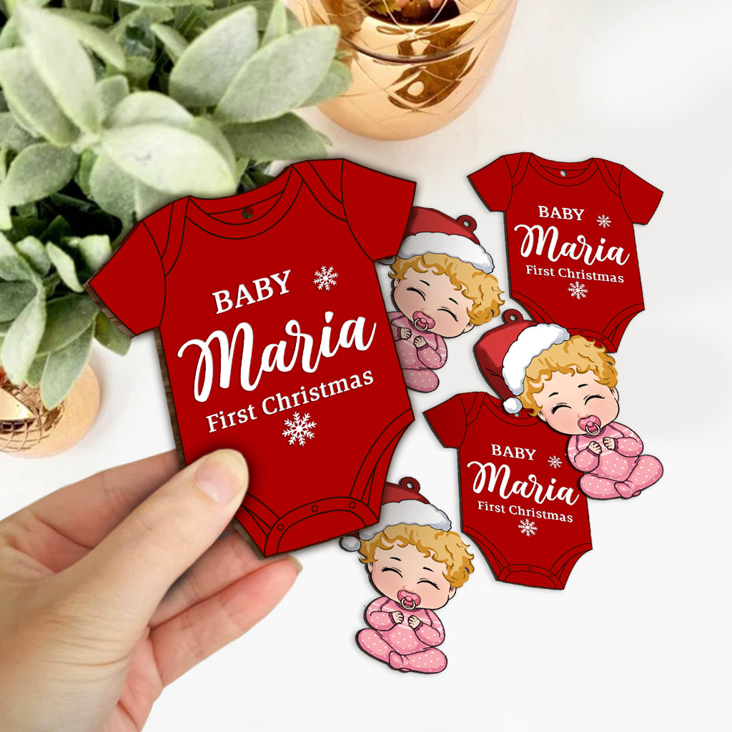 Erstes Weihnachtsfest für Babys – Geschenk für Neugeborene – Personalisierte 6-teilige Girlande