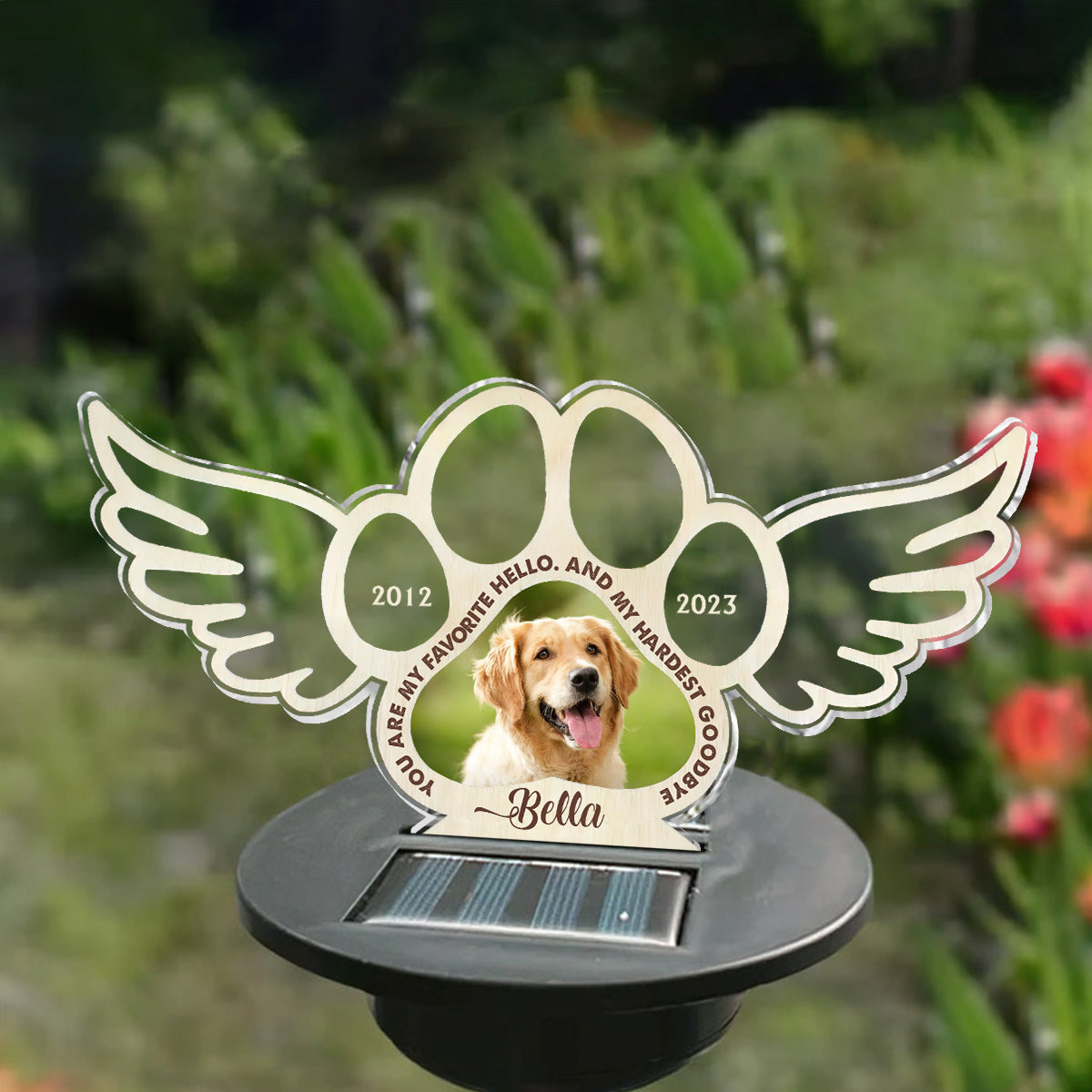 Beste Freunde werden nie vergessen – Personalisierte Solar-Gartenleuchte für Hunde