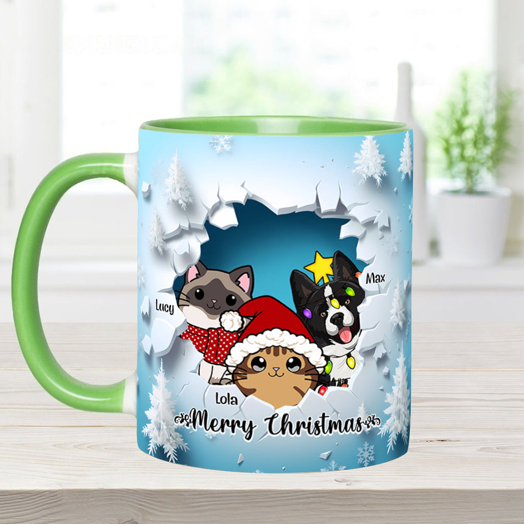 Meowy Christmas - Personalized Cat Accent Mug