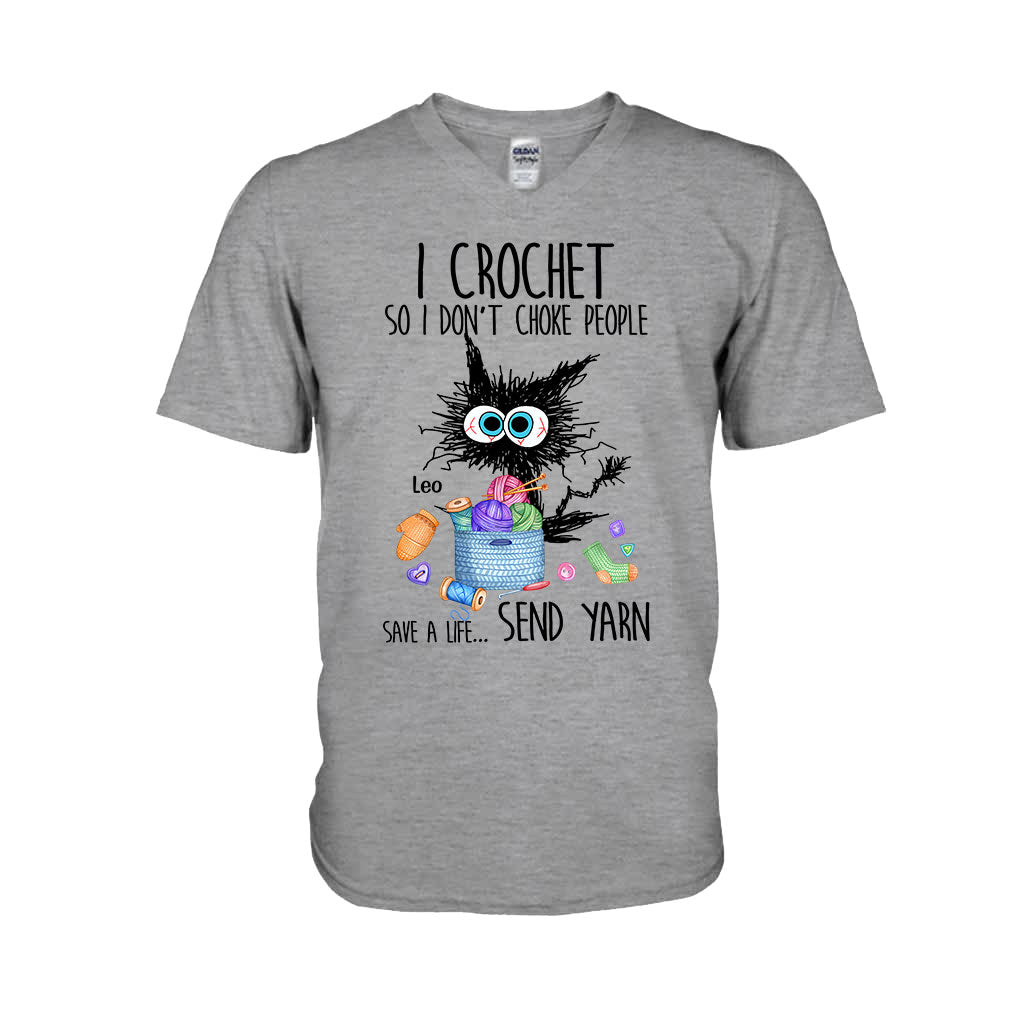 Ich häkle, damit ich niemanden ersticke – Personalisiertes Häkel-T-Shirt und Hoodie