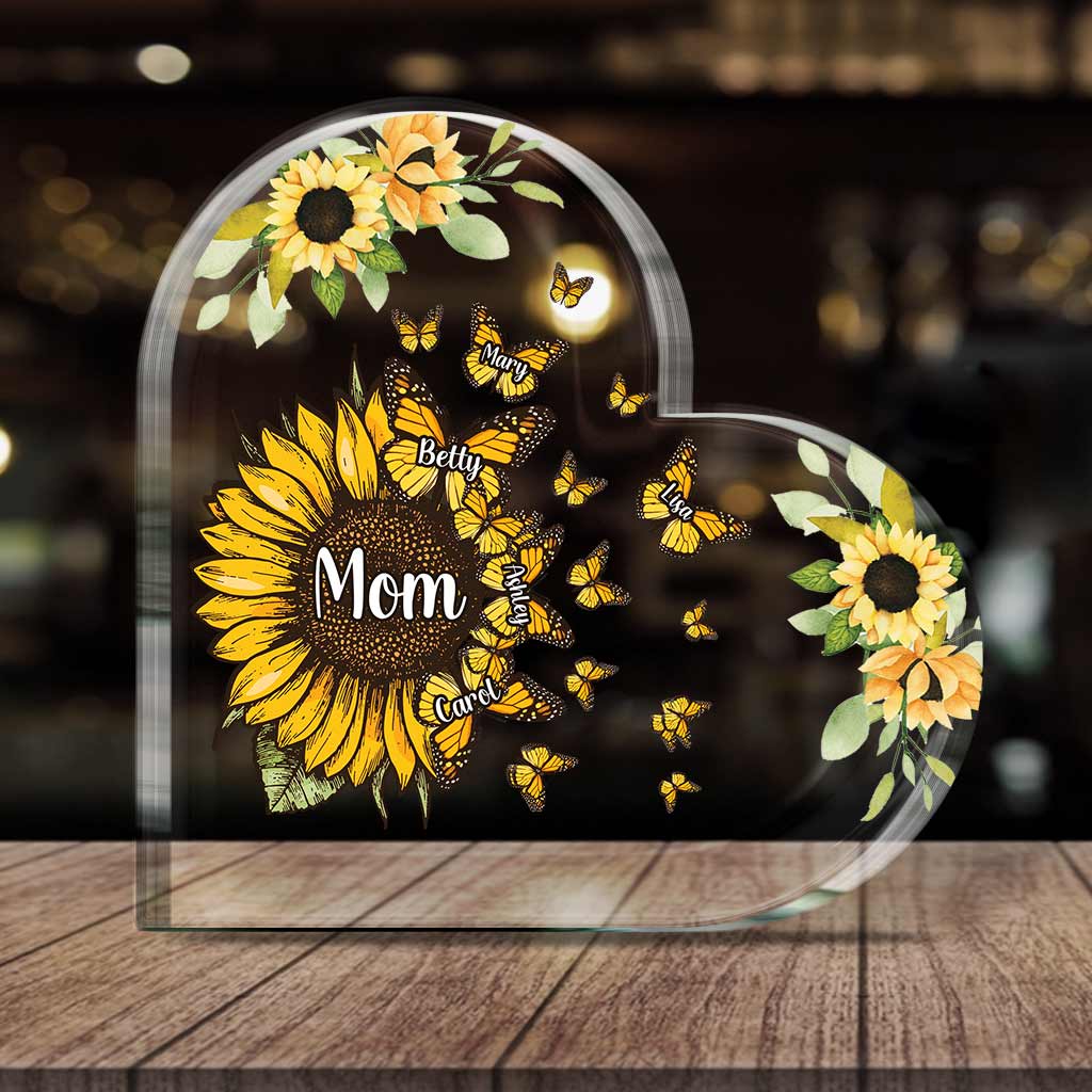 Wunderschöne Sonnenblume – Meine größten Segenswünsche – Geschenk für Oma, Mama, Tante – Personalisierte Acrylplakette in individueller Form