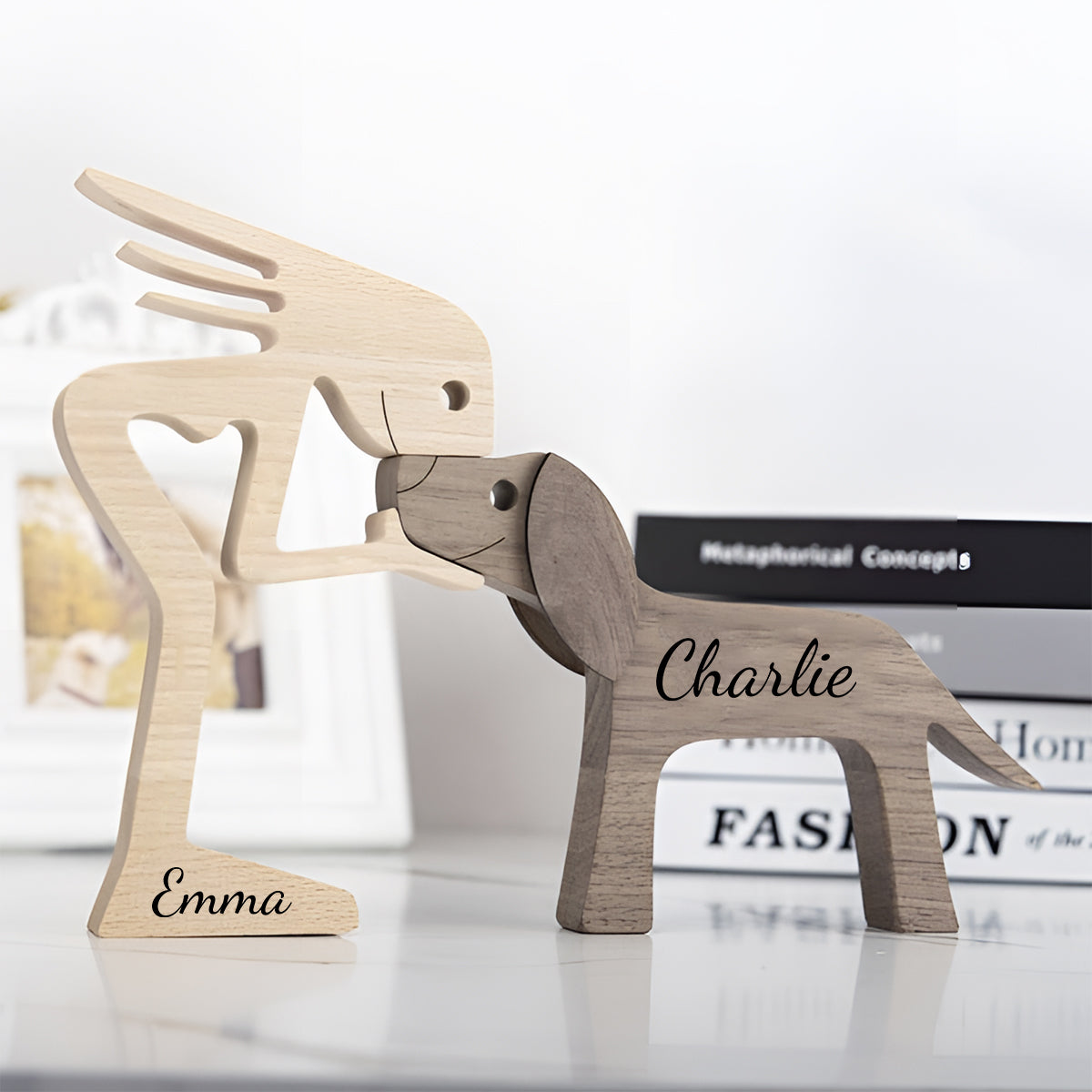 Du, Ich und der Hund – Personalisierte Dekofiguren für Paare