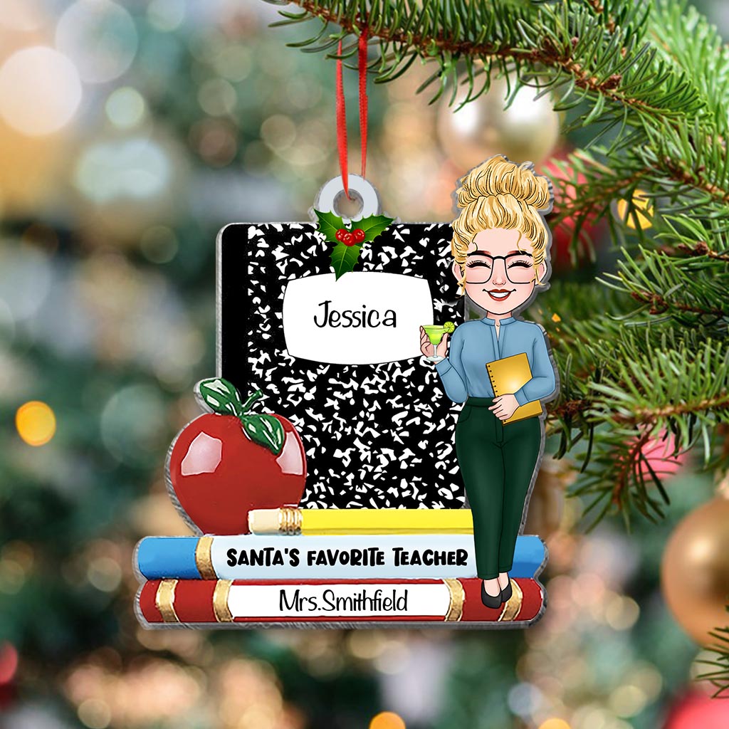 Weihnachtsmanns Lieblingslehrer – Personalisierter Lehrer-Weihnachtsbaumschmuck