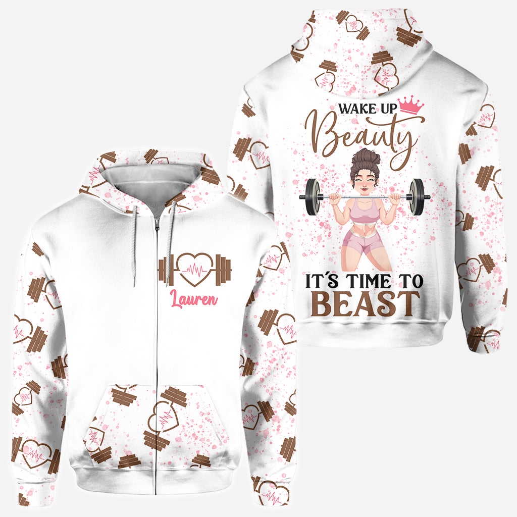 Wake Up Beauty – Personalisiertes Fitness-Shirt