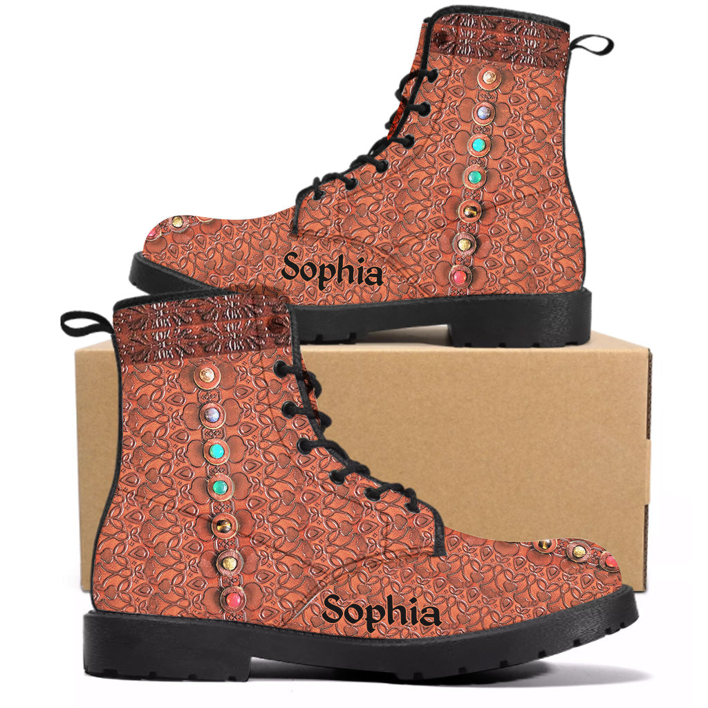 Namaste – Personalisierte Yoga-Lederstiefel