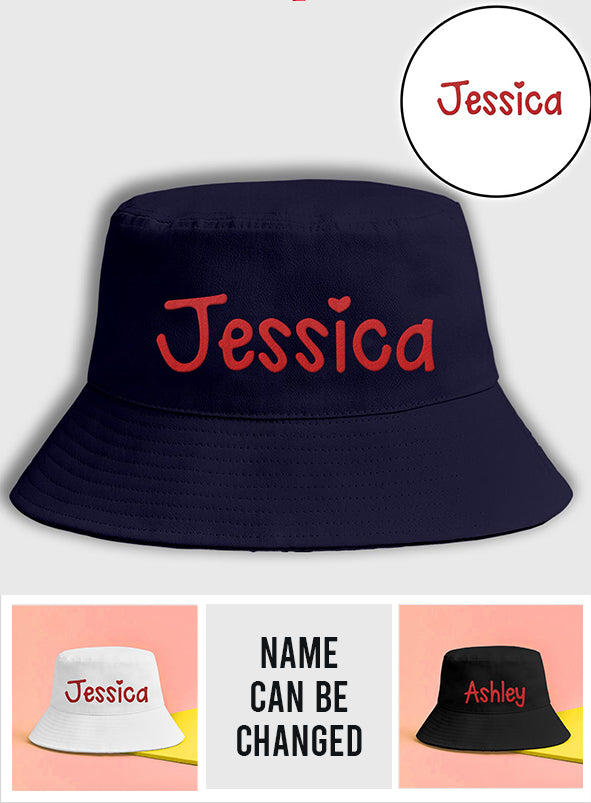 Personalisierter Bucket Hat mit Stickerei – individueller Name für die beste Freundin
