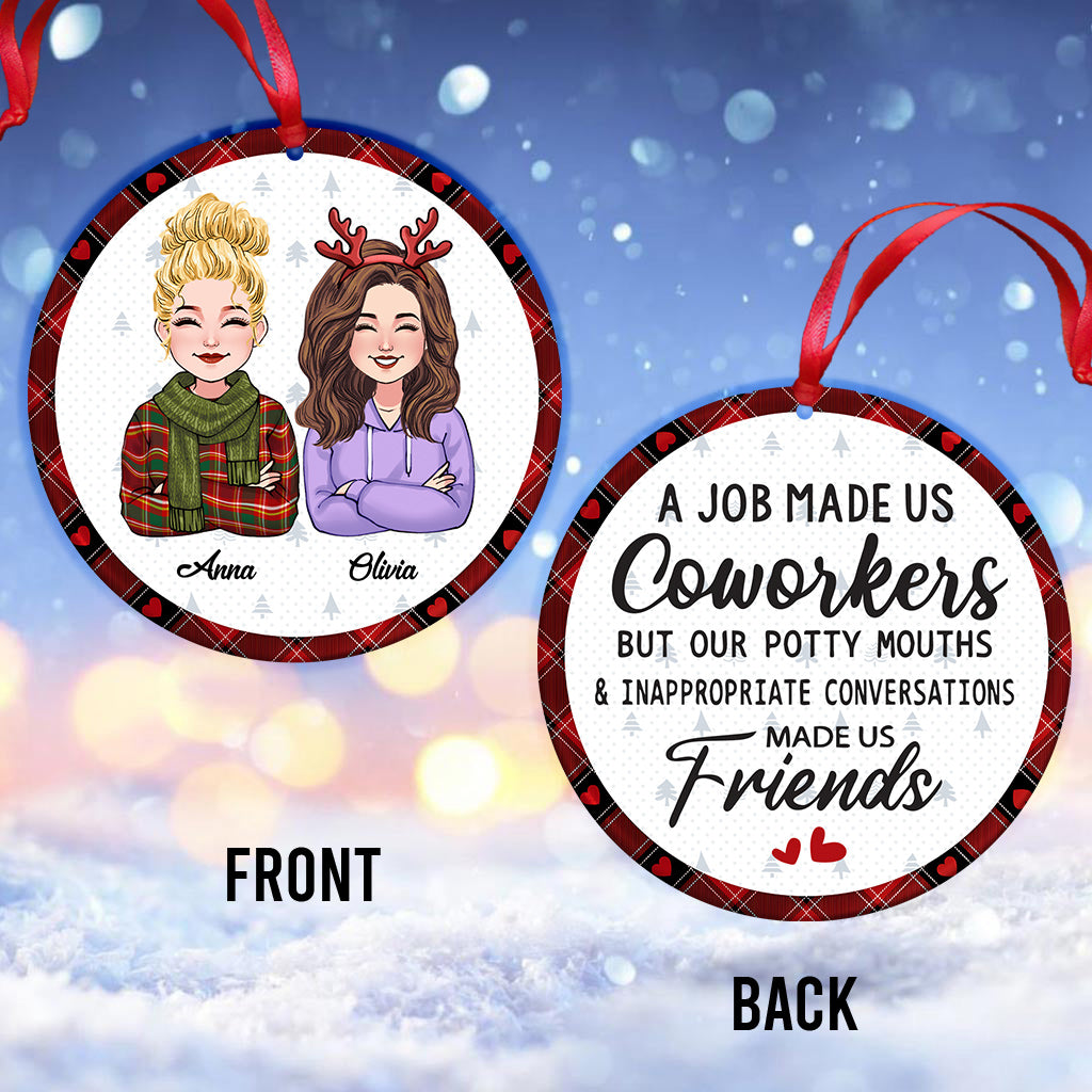 Ein Job hat uns zu Kollegen gemacht – Personalisierter Kollegen-Weihnachtsbaumschmuck