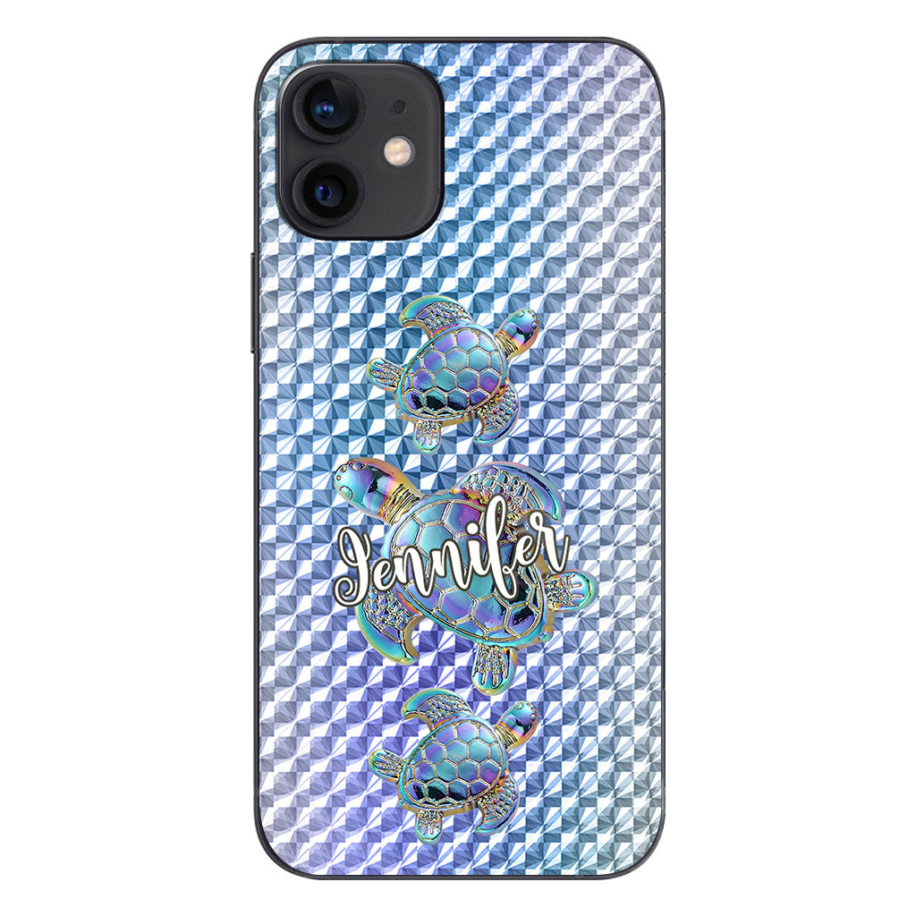 Salty Lil Beach - Personalized Turtle Clear Phone Case