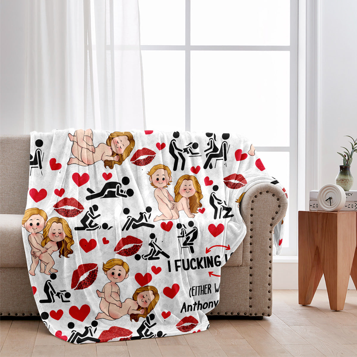 Ich liebe dich – Personalisierte Pärchendecke