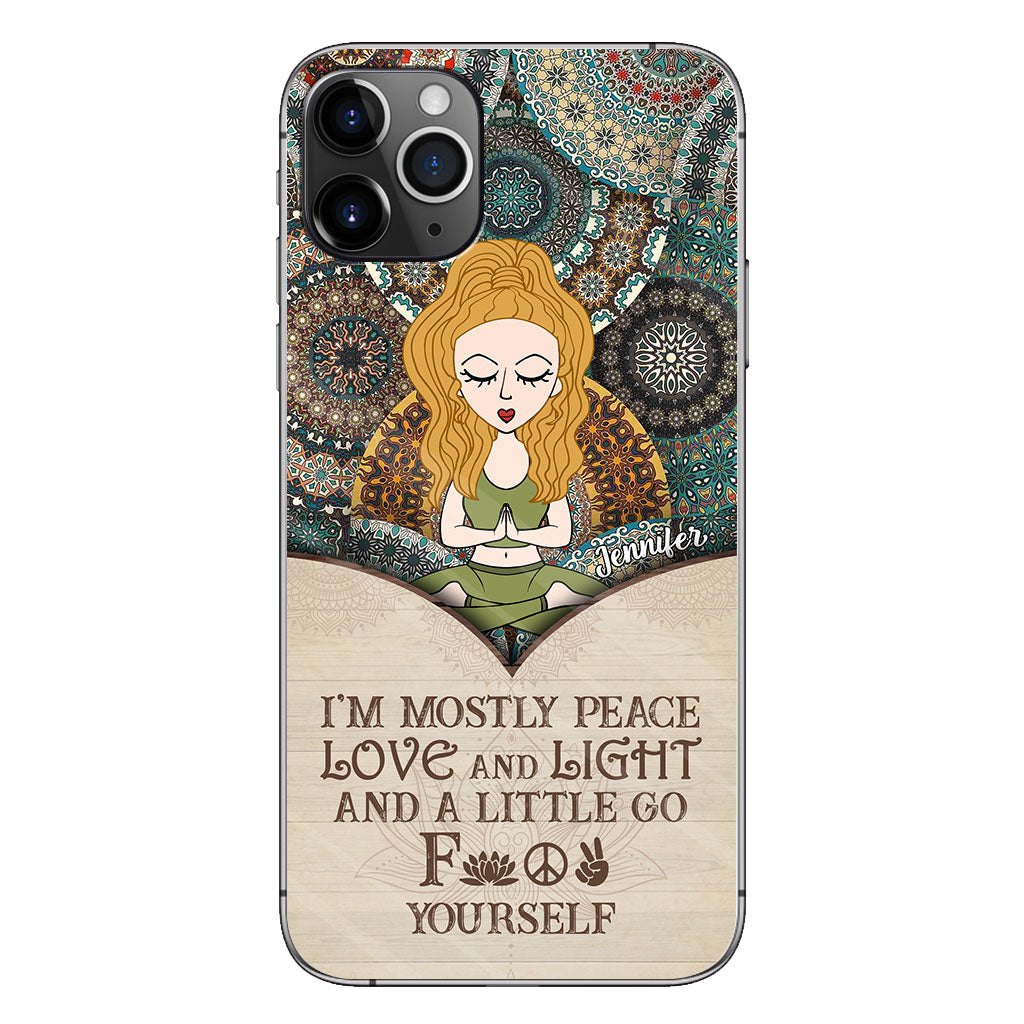 I'm Mostly Peace - Personalized Yoga Phone Case