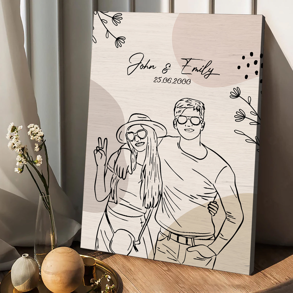 Jede Liebesgeschichte ist schön – Personalisierte Leinwand und Poster für Paare