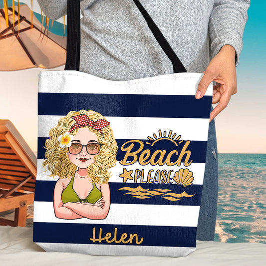 Strand bitte – Personalisierte Tragetasche für Meeresliebhaber