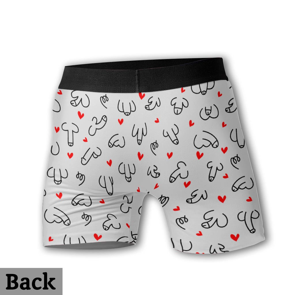 Ich liebe dich mit meinem ganzen Penis - Personalisierte Boxershorts für Männerpaare