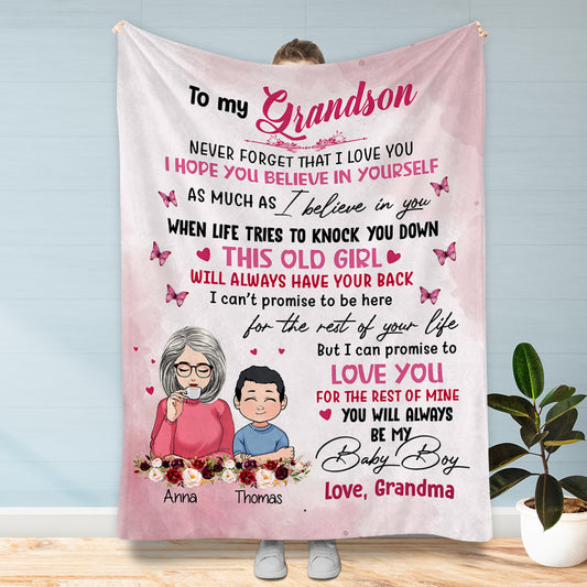 Für meine Enkelin – Geschenk für Oma, Enkelin, Enkel – Personalisierte Decke