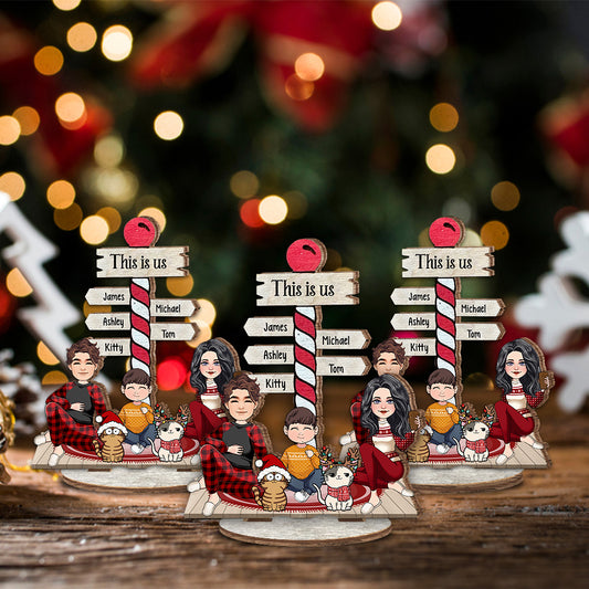 Das sind wir – Personalisierte, freistehende Holzplakette für die Familie