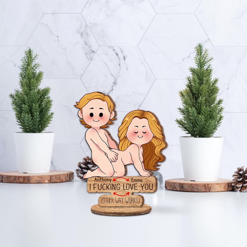 Ich liebe dich – Geschenk für Ehemann, Ehefrau, Freund, Freundin – Personalisierte, freistehende Holzplakette