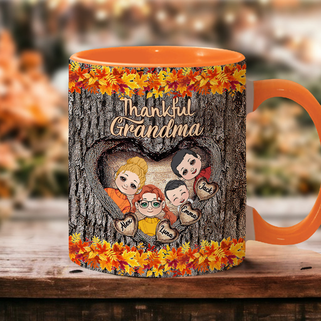 Thankful Grandma - Personalized Grandma Accent Mug