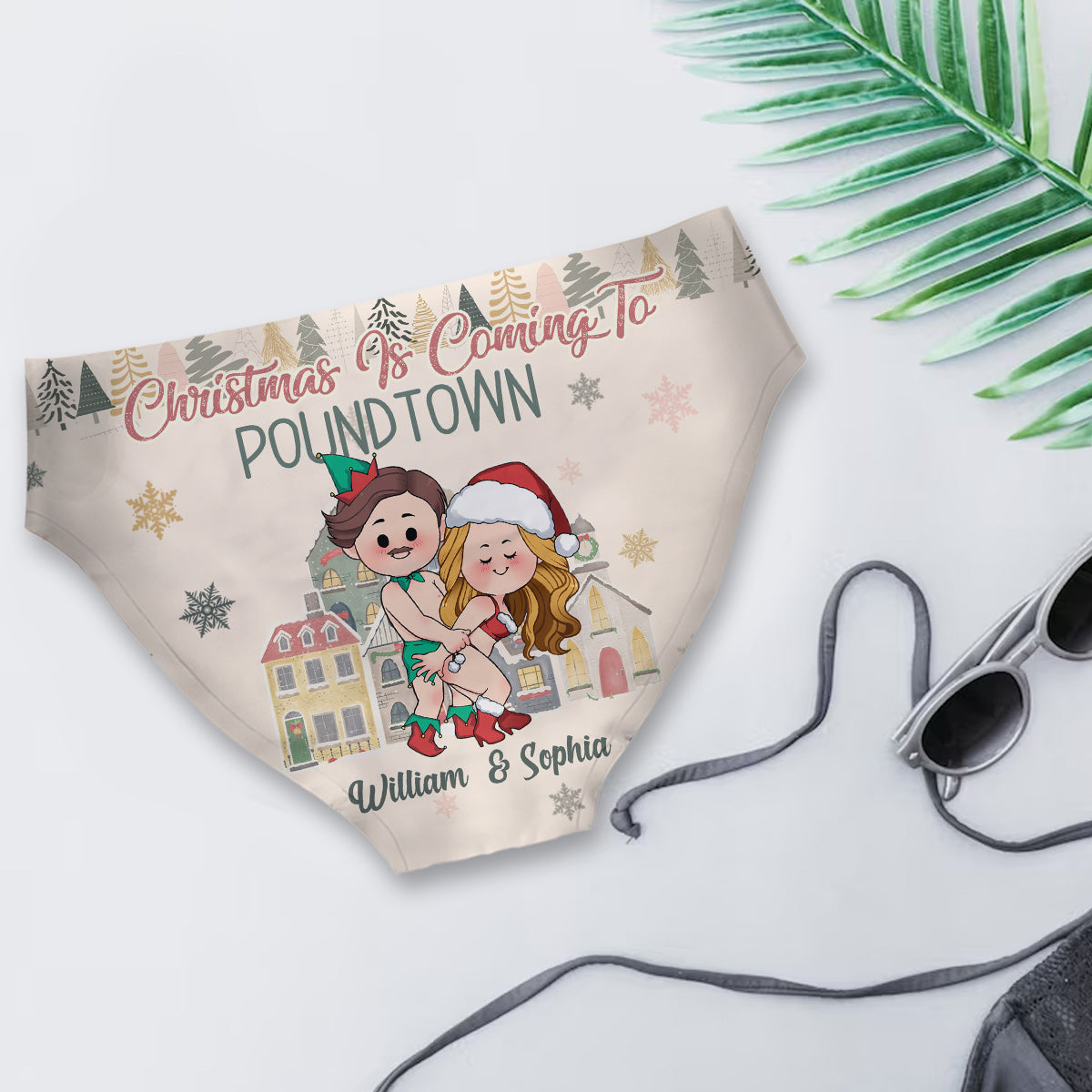 Weihnachten naht in Poundtown – Geschenkidee für Freund, Freundin, Ehefrau, Ehemann – Personalisierte Damenslips