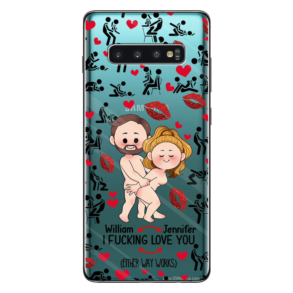 Ich liebe dich – Geschenk für Ehemann, Ehefrau, Freund, Freundin – Personalisierte transparente Handyhülle