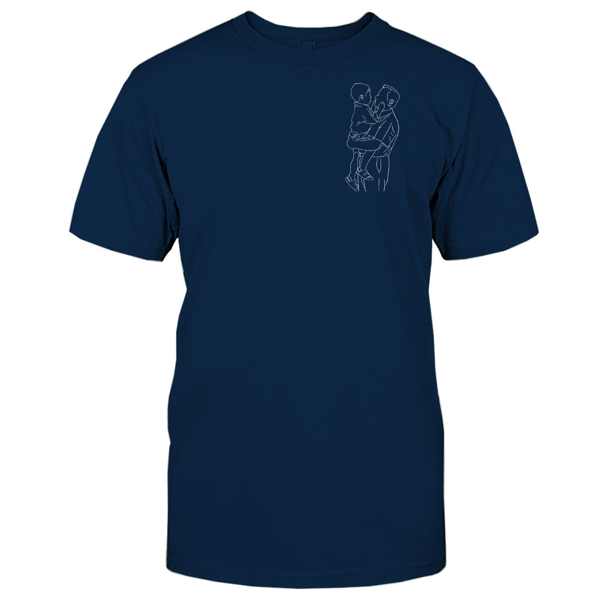 Individuelle Strichzeichnung – Personalisiertes, besticktes Opa-T-Shirt