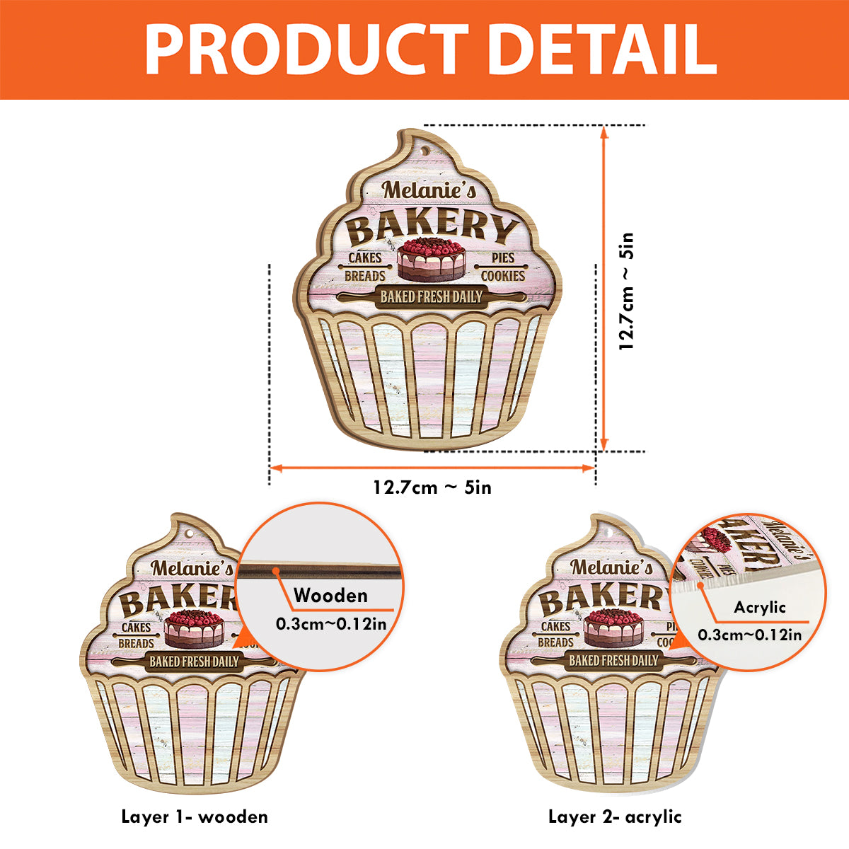 Einfach ein Mädchen, das Backen liebt – personalisierter Sonnenfänger zum Backen