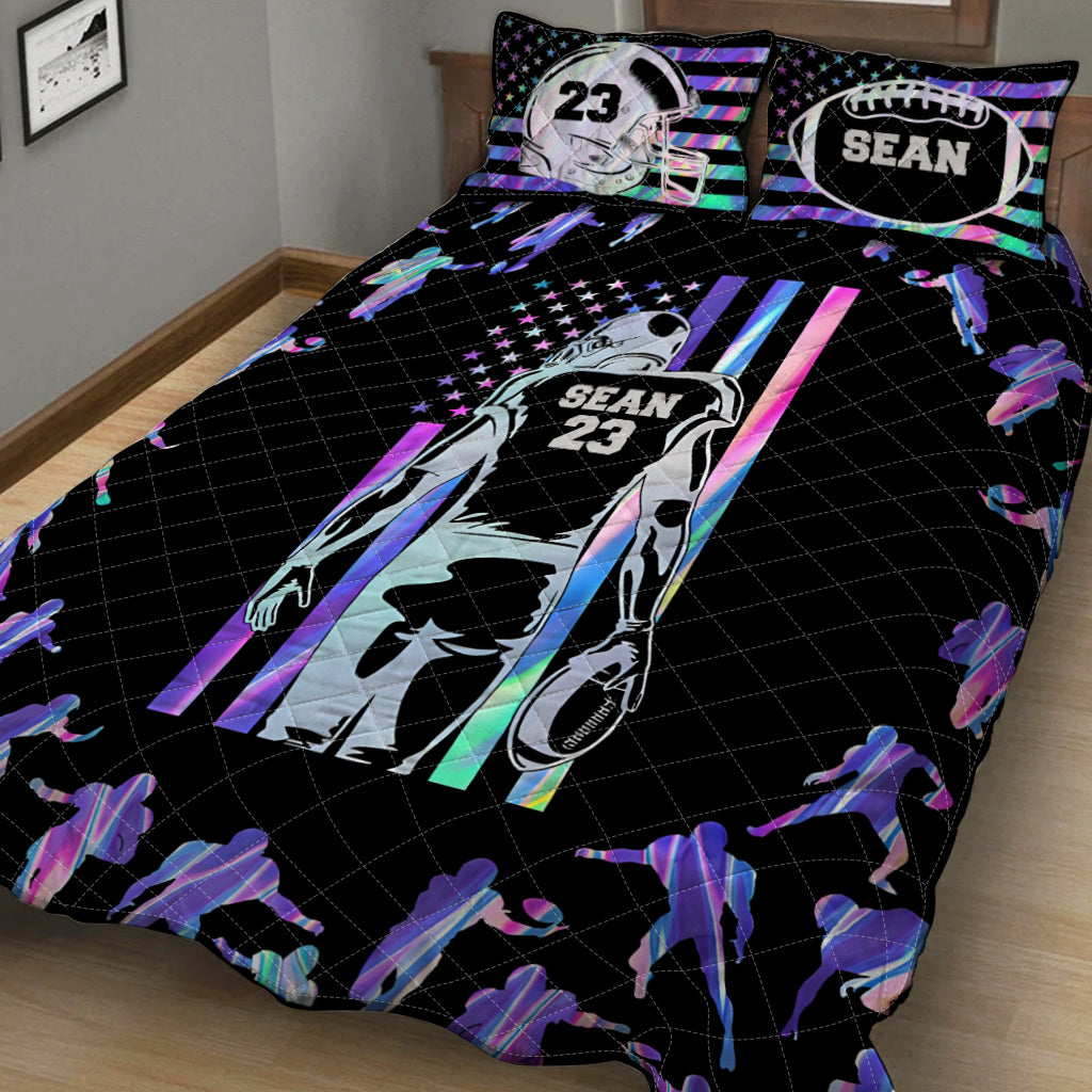 Love Football - Personalized Football Quilt Set