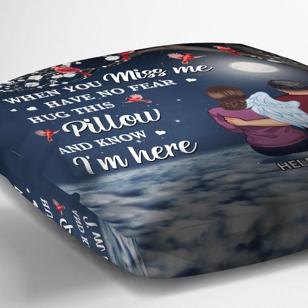 „Wenn du mich vermisst“ – personalisiertes Erinnerungskissen