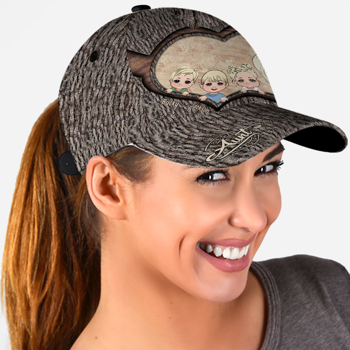 Immer wenn du dieses Herz berührst – Geschenk für Papa, Oma, Opa, Mama, Onkel, Tante, Bruder, Schwester – Personalisierte klassische Kappe