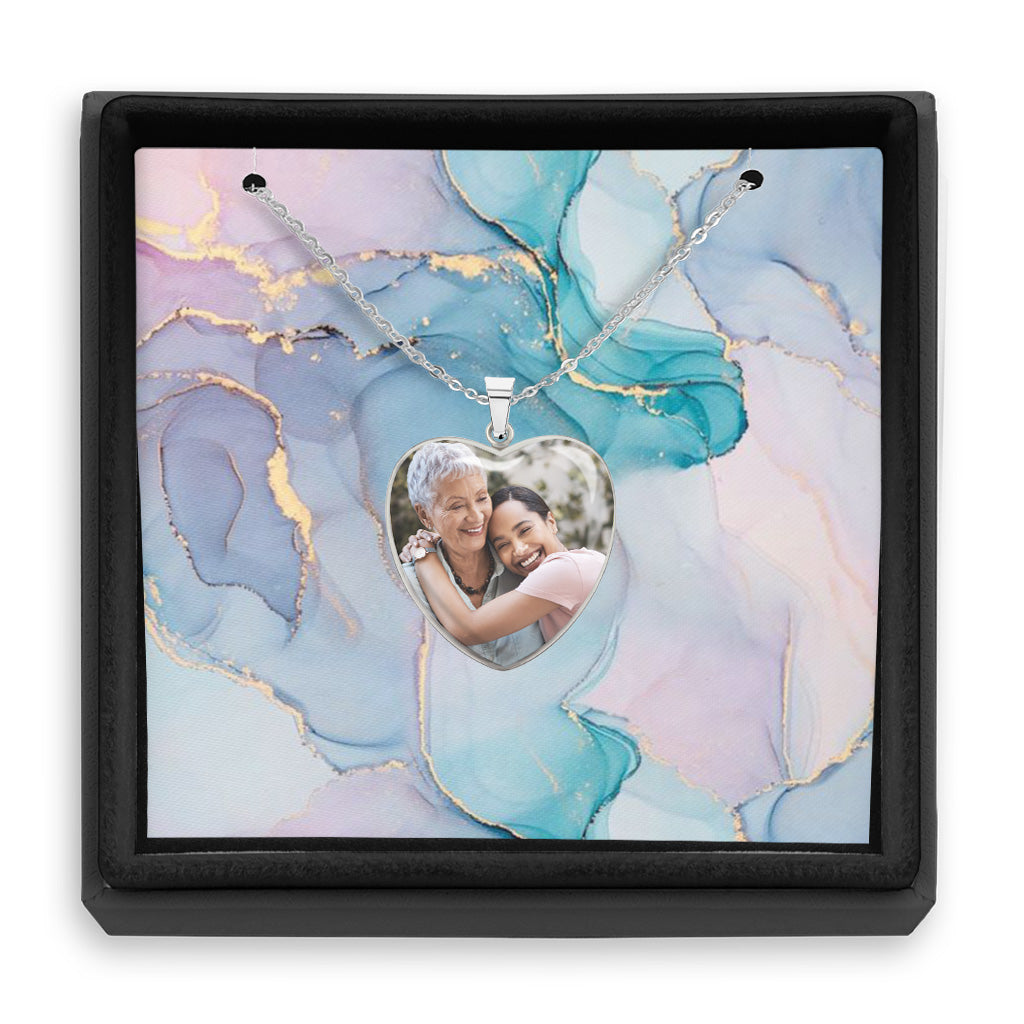 Danke Mama – Geschenk für Mama, Oma, Ehefrau, Freundin, Tochter – Personalisierte Herzanhänger-Halskette